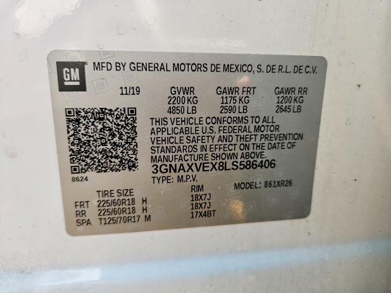 Продаж на аукціоні авто 2017 Chevrolet Equinox, vin: 3GNAXVEX8LS586406, номер лоту: 58913446
