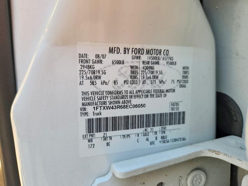 Продажа на аукционе авто 2008 Ford F450, vin: 1FTXW43R68EC06050, номер лота: 59697876