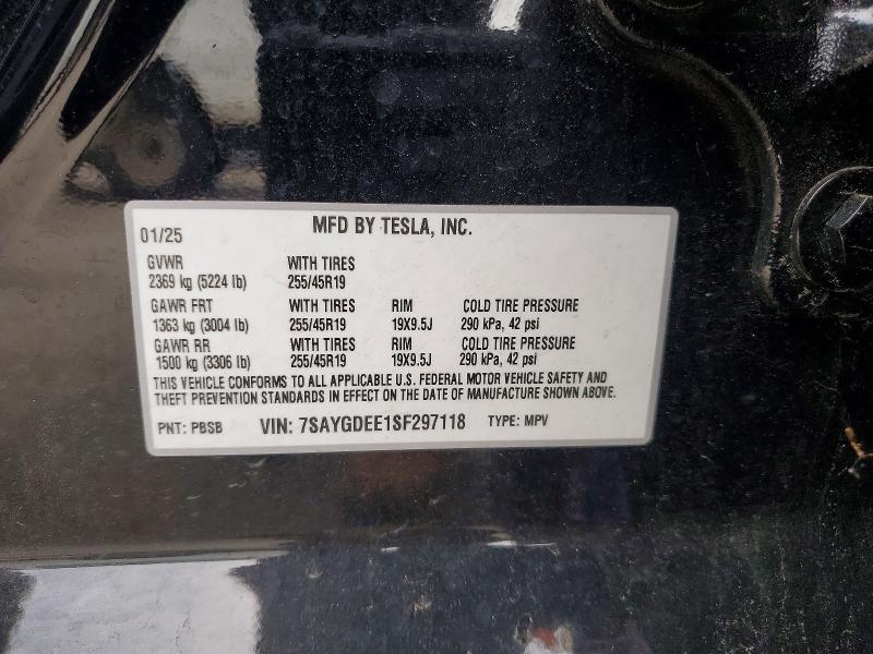 Продаж на аукціоні авто 2025 Tesla Model Y, vin: 7SAYGDEE1SF297118, номер лоту: 59773316