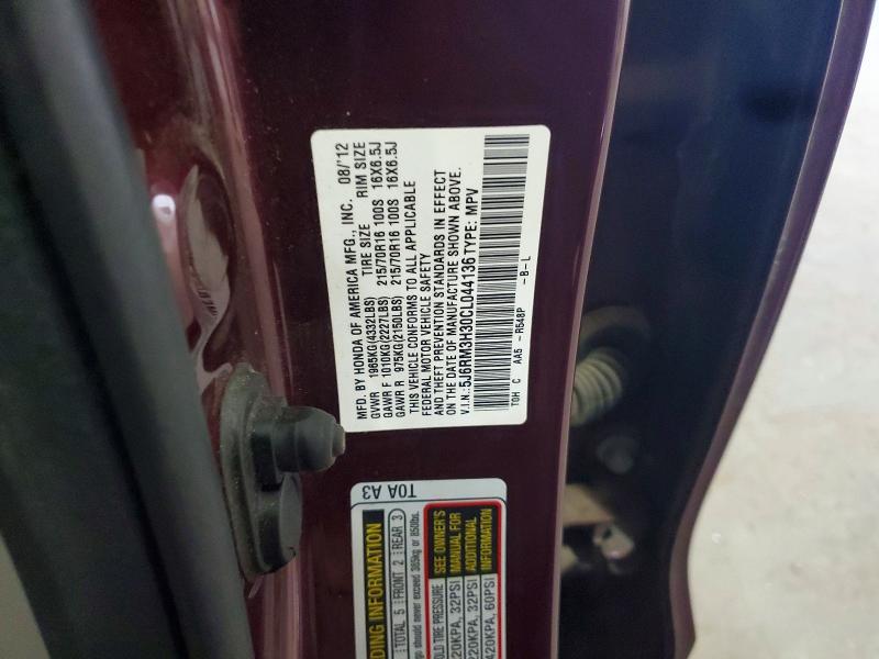 Aukcja sprzedaży 2012 Honda Cr-v, vin: 5J6RM3H30CL044136, numer aukcji: 59313406