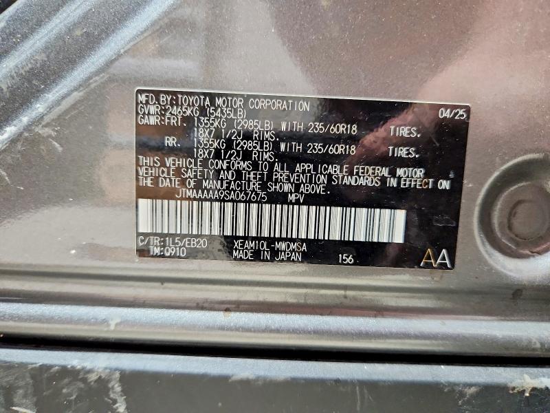 Продаж на аукціоні авто 2025 Toyota Bz4x, vin: JTMAAAAA9SA067675, номер лоту: 60187776