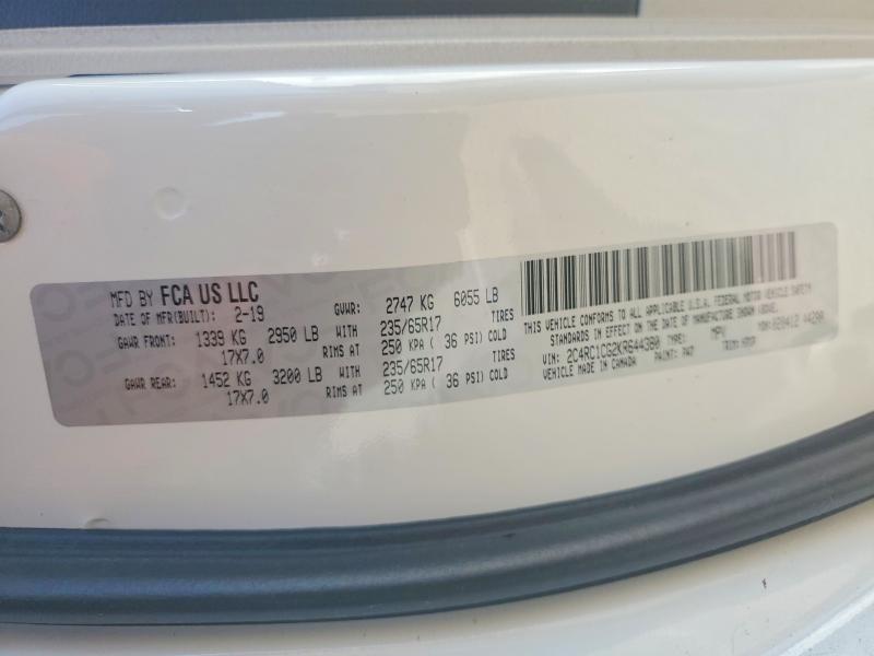 62352996 :رقم المزاد ، 2C4RC1CG2KR644380 vin ، 2019 Chrysler Pacifica مزاد بيع