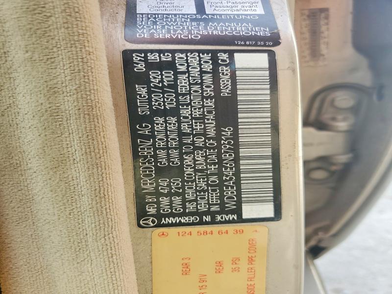 Aukcja sprzedaży 1992 Mercedes-benz 400, vin: WDBEA34E6NB793146, numer aukcji: 61673326