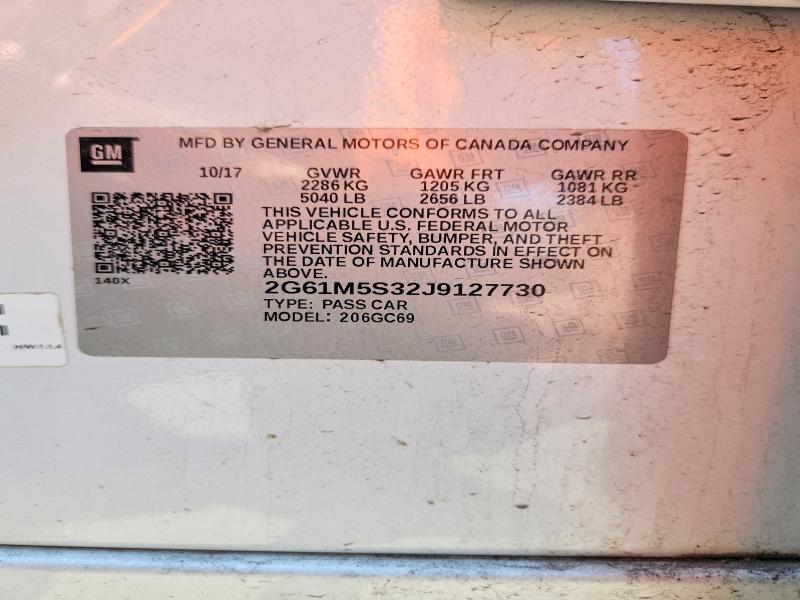 Aukcja sprzedaży 2018 Cadillac Xts, vin: 2G61M5S32J9127730, numer aukcji: 61158236
