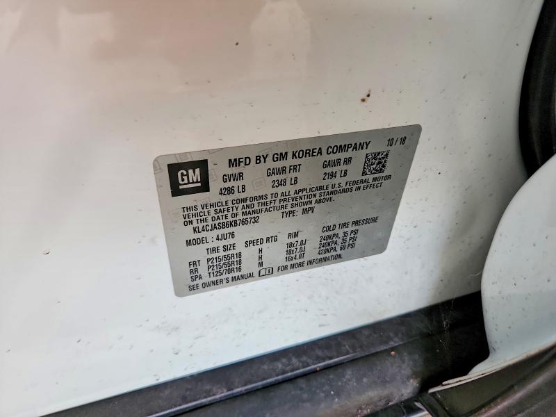 Aukcja sprzedaży 2019 Buick Encore, vin: KL4CJASB6KB765732, numer aukcji: 60036786