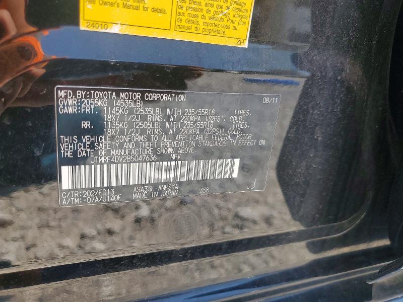 Продаж на аукціоні авто 2011 Toyota Rav4, vin: JTMRF4DV2B5047636, номер лоту: 62241396