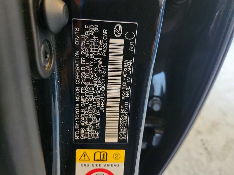 Продажа на аукционе авто 2019 Lexus Es, vin: JTHB21B10K2001671, номер лота: 62452006