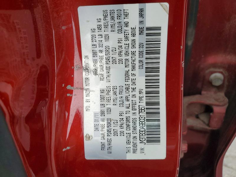 Продаж на аукціоні авто 2011 Mazda Cx-9, vin: JM3TB3DA9B0317667, номер лоту: 60077906