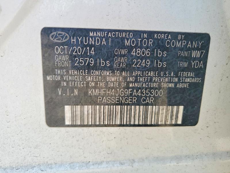 Продажа на аукционе авто 2015 Hyundai Azera, vin: KMHFH4JG9FA435300, номер лота: 60354596