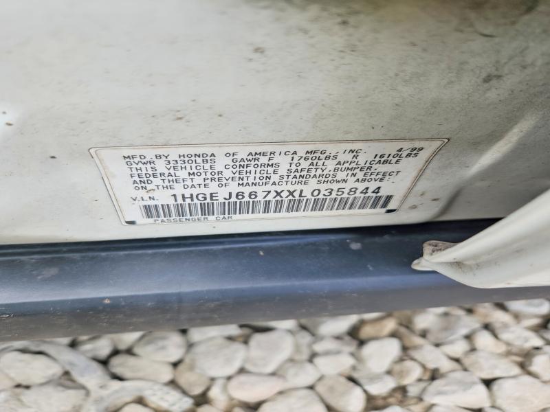 62604036 :رقم المزاد ، 1HGEJ667XXL035844 vin ، 1999 Honda Civic مزاد بيع