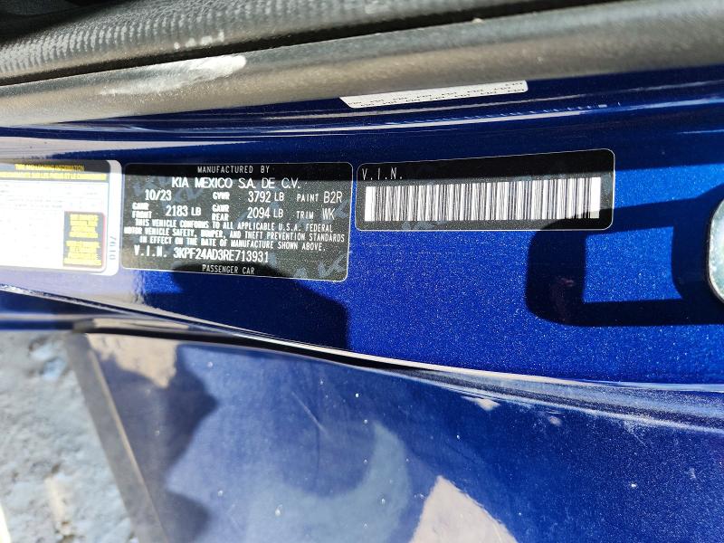 Продаж на аукціоні авто 2024 Kia Forte, vin: 3KPF24AD3RE713931, номер лоту: 60512626
