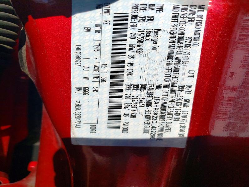 2012 Ford Focus მანქანა იყიდება აუქციონზე, vin: 1FAHP3K23CL432296, აუქციონის ნომერი: 61772086
