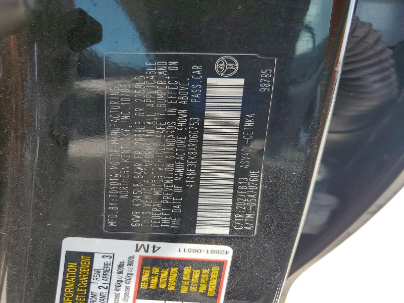 Продаж на аукціоні авто 2010 Toyota Camry, vin: 4T4BF3EK8AR060753, номер лоту: 62892896