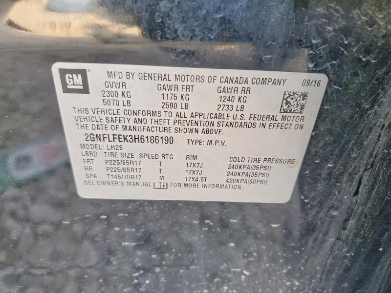 Продажа на аукционе авто 2017 Chevrolet Equinox, vin: 2GNFLFEK3H6186190, номер лота: 60044456