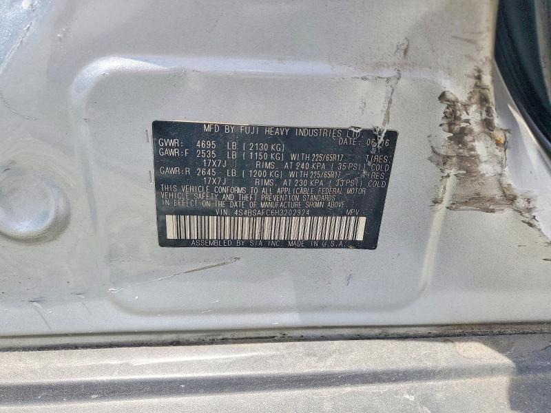 60408936 :رقم المزاد ، 4S4BSAFC6H3202924 vin ، 2017 Subaru Outback مزاد بيع