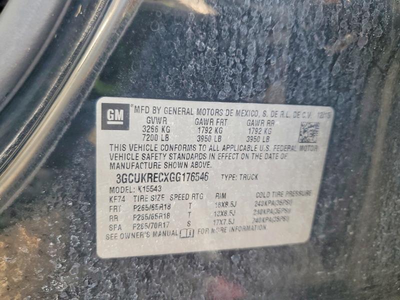 2016 Chevrolet Silverado მანქანა იყიდება აუქციონზე, vin: 3GCUKRECXGG176546, აუქციონის ნომერი: 61503476