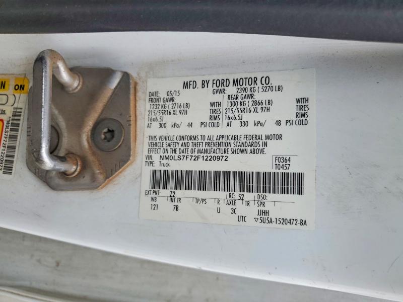 Aukcja sprzedaży 2015 Ford Transit Connect, vin: NM0LS7F72F1220972, numer aukcji: 62521876