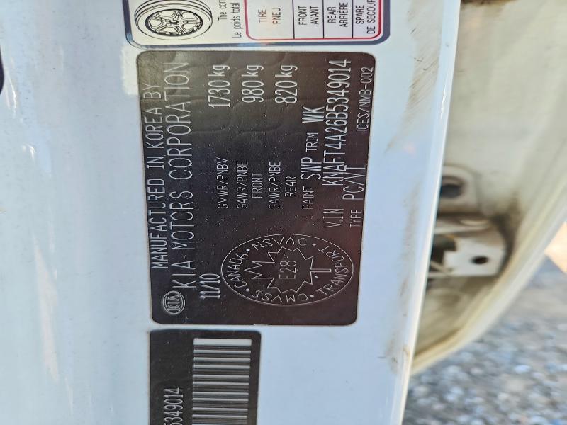 Aukcja sprzedaży 2011 Kia Forte, vin: KNAFT4A26B5349014, numer aukcji: 58712996