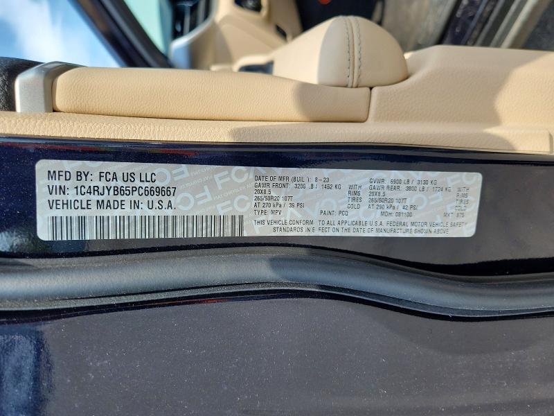61375276 :رقم المزاد ، 1C4RJYB65PC669667 vin ، 2023 Jeep Grand Cherokee مزاد بيع