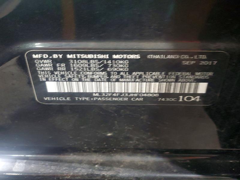 Aukcja sprzedaży 2018 Mitsubishi Mirage, vin: ML32F4FJ3JHF04808, numer aukcji: 61719706