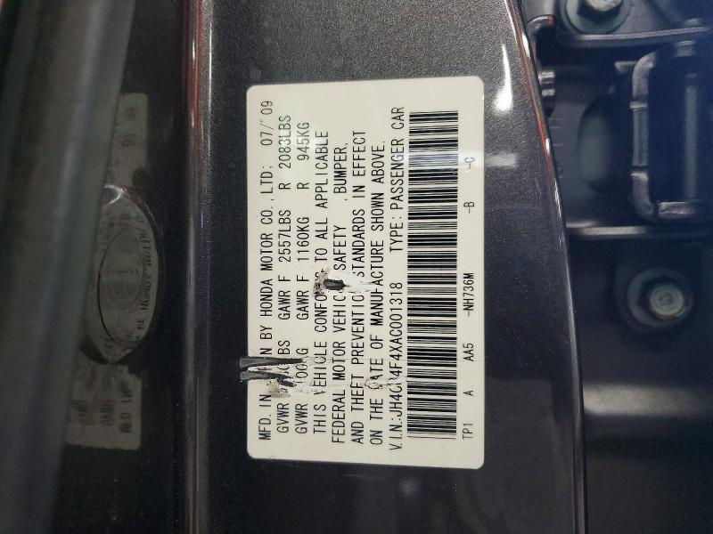 Продажа на аукционе авто 2010 Acura Tsx, vin: JH4CU4F4XAC001318, номер лота: 60634066