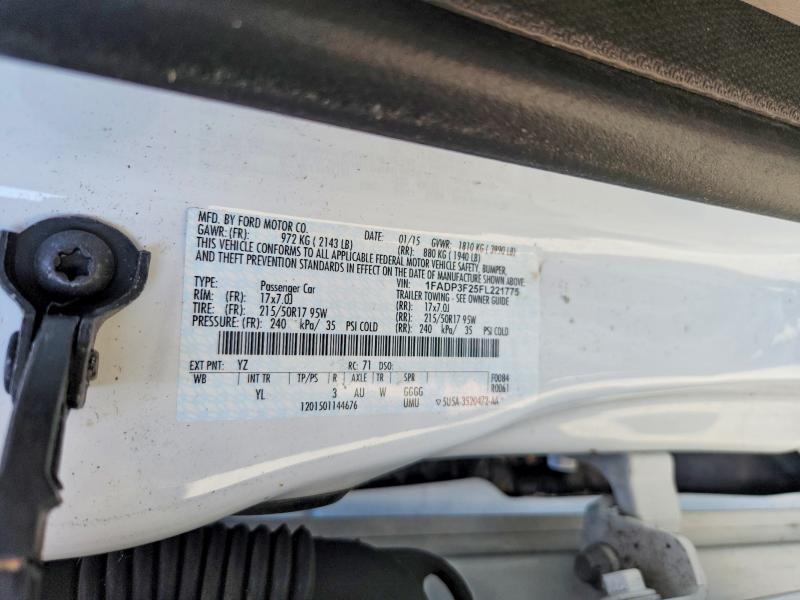 Aukcja sprzedaży 2015 Ford Focus, vin: 1FADP3F25FL221775, numer aukcji: 62689516