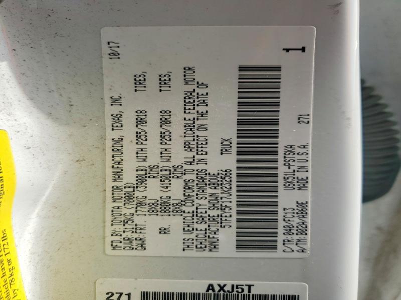 61758406 :رقم المزاد ، 5TFEY5F17JX232566 vin ، 2018 Toyota Tundra مزاد بيع