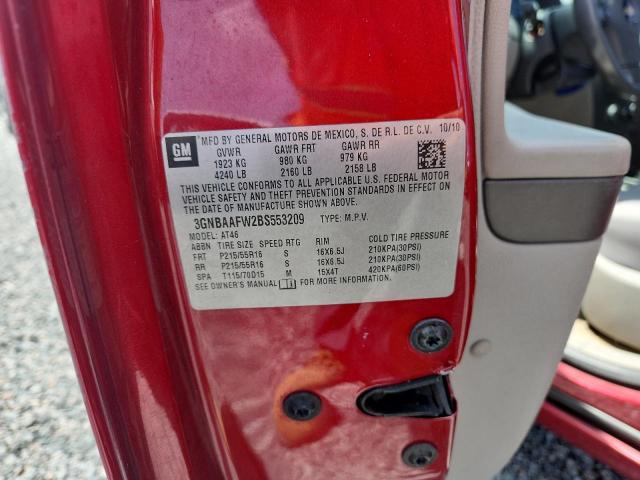 61371786 :رقم المزاد ، 3GNBAAFW2BS553209 vin ، 2011 Chevrolet Hhr مزاد بيع