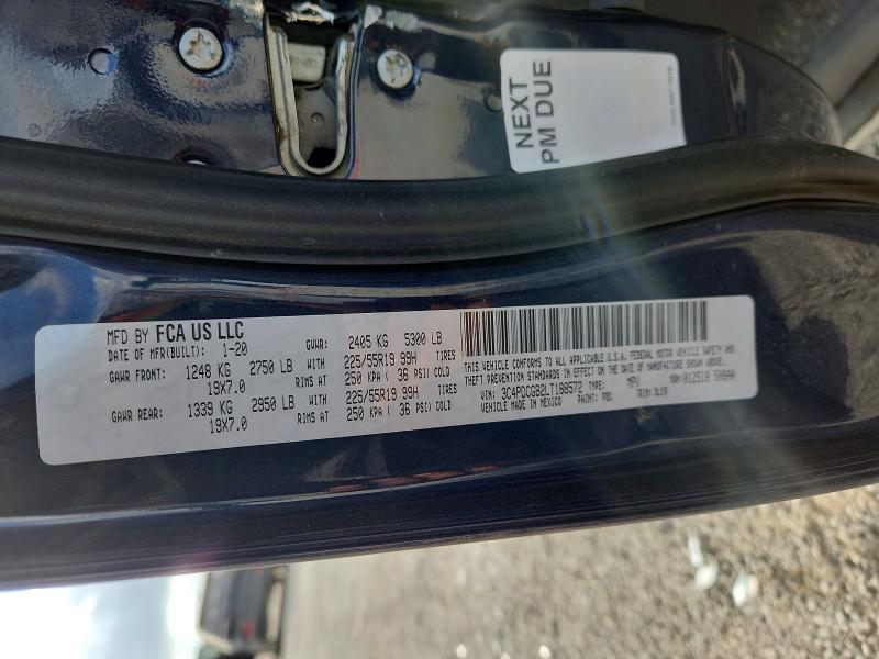 59880096 :رقم المزاد ، 3C4PDCGB2LT188572 vin ، 2020 Dodge Journey مزاد بيع
