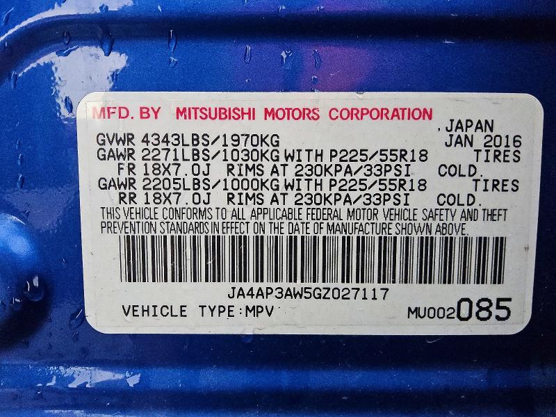 Aukcja sprzedaży 2016 Mitsubishi Outlander Sport, vin: JA4AP3AW5GZ027117, numer aukcji: 57972926