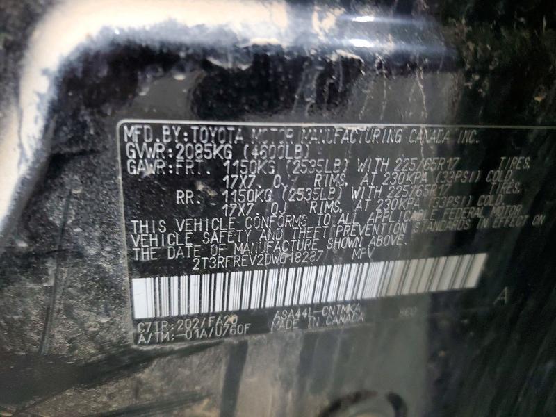 60223056 :رقم المزاد ، 2T3RFREV2DW018287 vin ، 2013 Toyota Rav4 مزاد بيع
