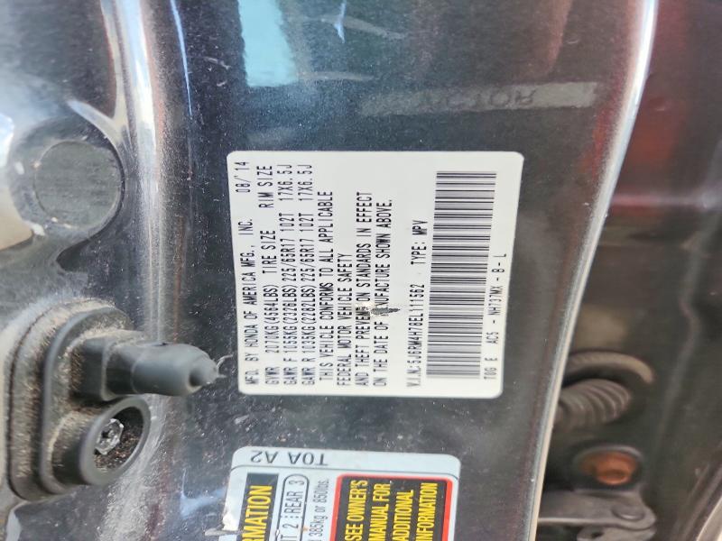 60143766 :رقم المزاد ، 5J6RM4H78EL111562 vin ، 2014 Honda Cr-v مزاد بيع