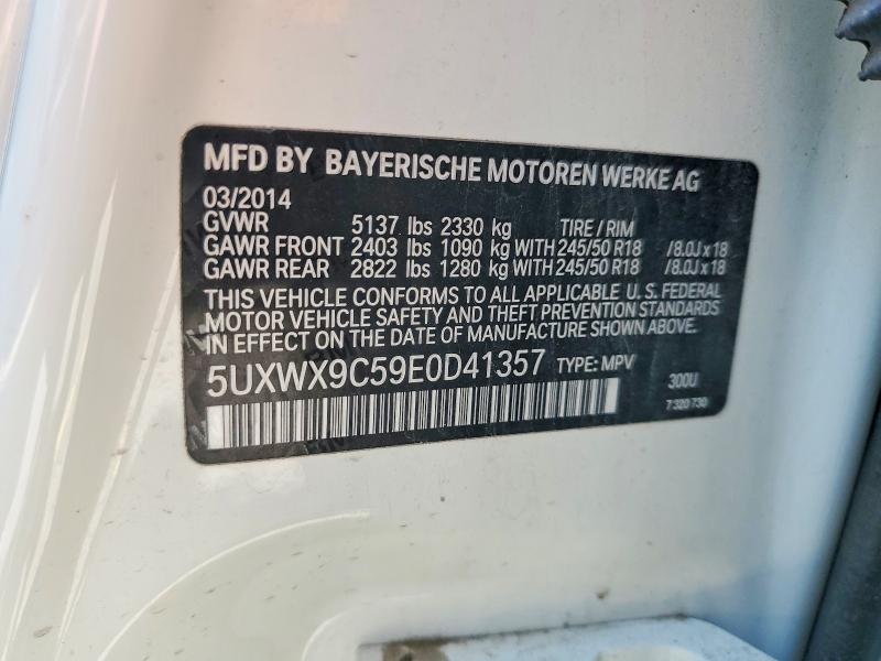 59776806 :رقم المزاد ، 5UXWX9C59E0D41357 vin ، 2014 Bmw X3 مزاد بيع