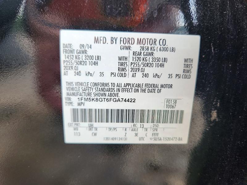 Aukcja sprzedaży 2015 Ford Explorer, vin: 1FM5K8GT6FGA74422, numer aukcji: 61134226