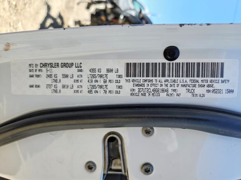 Продажа на аукционе авто 2011 Dodge Ram 2500, vin: 3D7UT2CL4BG618646, номер лота: 59077426