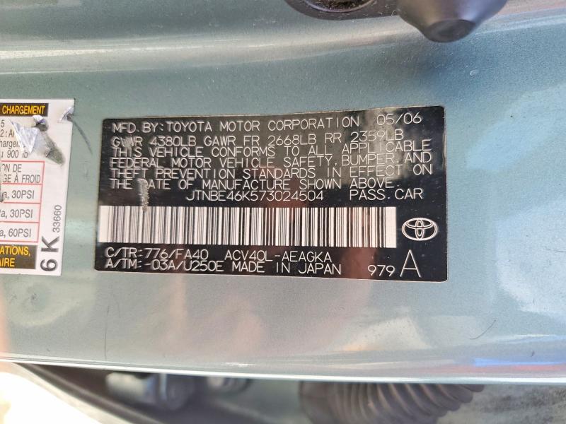 Продажа на аукционе авто 2007 Toyota Camry, vin: JTNBE46K573024504, номер лота: 59610926