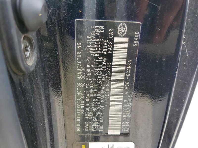 Auction sale of the 2007 Toyota Camry Solara, vin: 4T1CE30P57U753745, lot number: 61807376