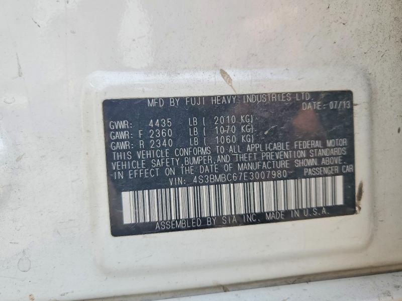Продажа на аукционе авто 2014 Subaru Legacy, vin: 4S3BMBC67E3007980, номер лота: 63319576