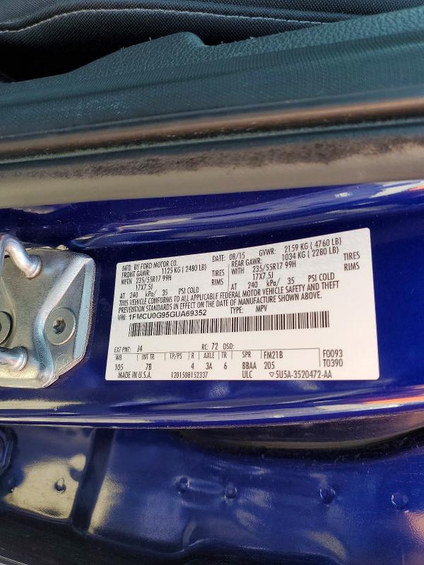 Продаж на аукціоні авто 2016 Ford Escape, vin: 1FMCU0G95GUA69352, номер лоту: 62883966