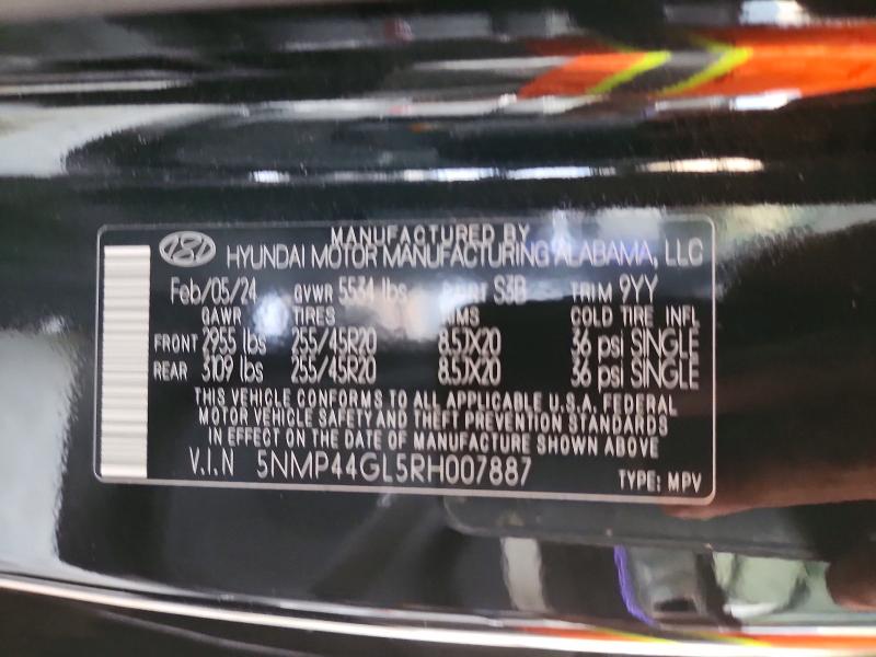 Aukcja sprzedaży 2024 Hyundai Santa Fe, vin: 5NMP44GL5RH007887, numer aukcji: 61677156
