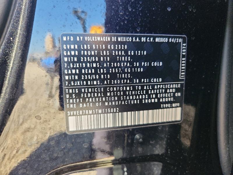 Aukcja sprzedaży 2026 Volkswagen Tiguan, vin: 3VVER7RM1TM115882, numer aukcji: 61558536