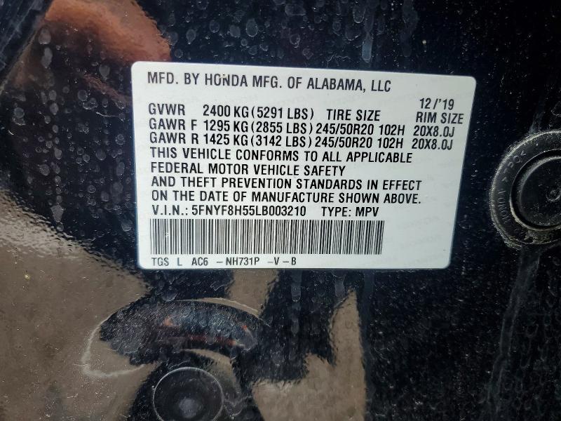 Aukcja sprzedaży 2020 Honda Passport, vin: 5FNYF8H55LB003210, numer aukcji: 61773826
