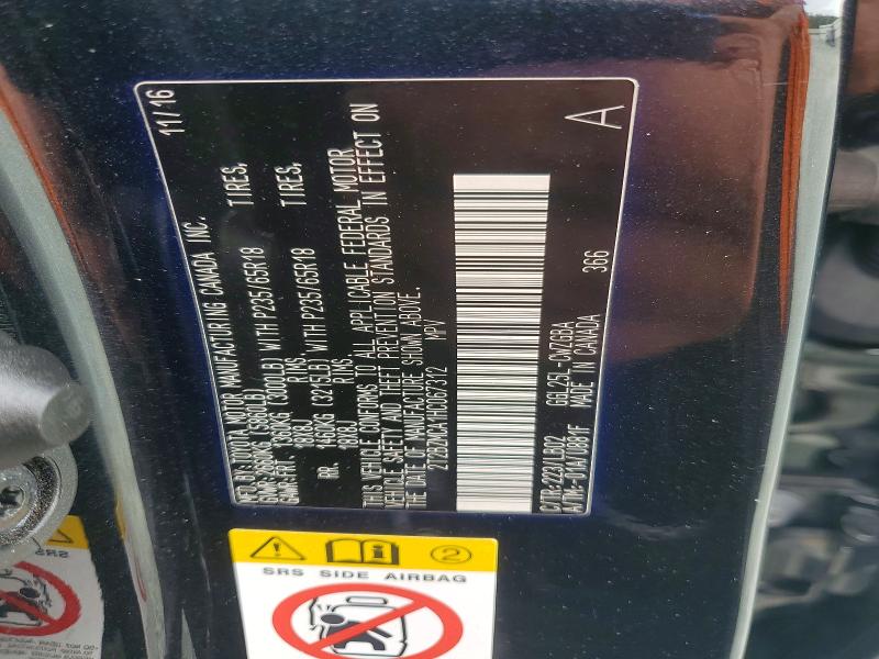 Aukcja sprzedaży 2017 Lexus Rx 350, vin: 2T2BZMCA1HC067312, numer aukcji: 60943816