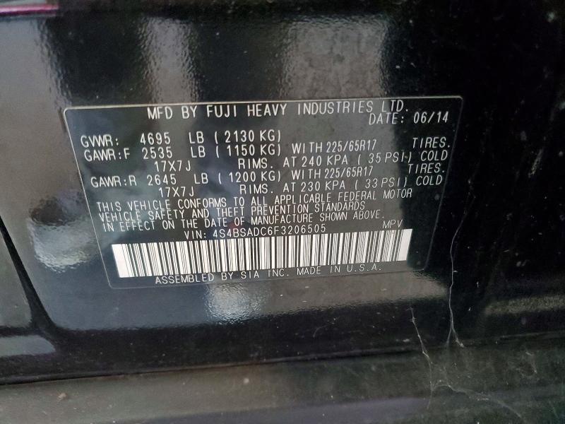 Продажа на аукционе авто 2015 Subaru Outback, vin: 4S4BSADC6F3206505, номер лота: 61520216