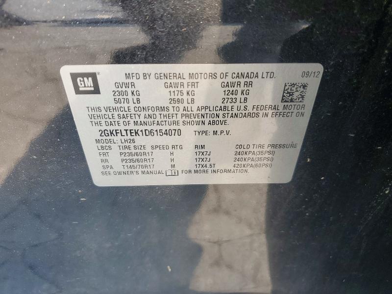 2013 Gmc Terrain მანქანა იყიდება აუქციონზე, vin: 2GKFLTEK1D6154070, აუქციონის ნომერი: 63058336