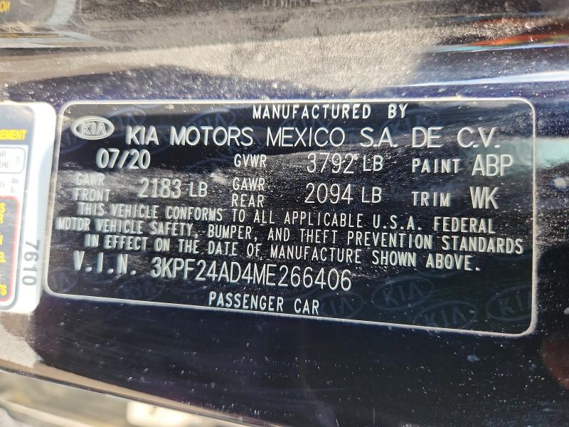 Auction sale of the 2021 Kia Forte, vin: 3KPF24AD4ME266406, lot number: 61541306