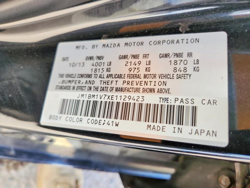 2014 Mazda 3 მანქანა იყიდება აუქციონზე, vin: JM1BM1V7XE1129423, აუქციონის ნომერი: 61432436