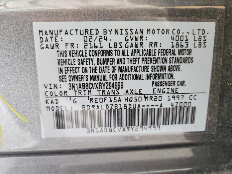 Продаж на аукціоні авто 2024 Nissan Sentra, vin: 3N1AB8CVXRY294999, номер лоту: 62797356