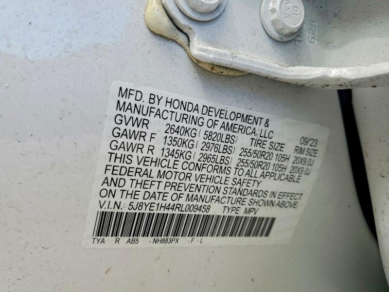 61683886 :رقم المزاد ، 5J8YE1H44RL009458 vin ، 2024 Acura Mdx مزاد بيع