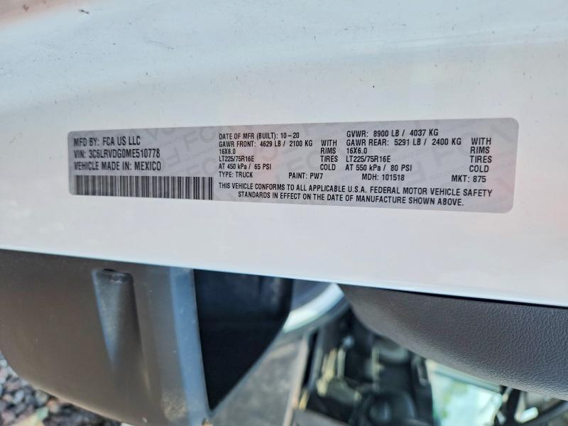 Продаж на аукціоні авто 2021 Ram Promaster 2500, vin: 3C6LRVDG0ME510778, номер лоту: 62680346